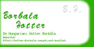borbala hotter business card